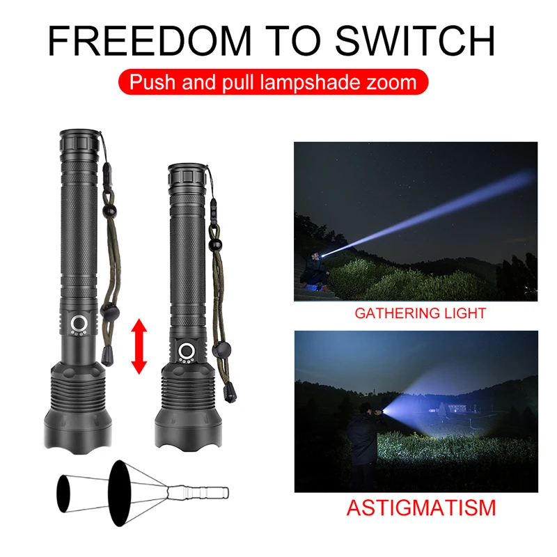 Xlamp XHP90 самый мощный флэш-светильник XHP70 тактический флэш-светильник XHP50 USB Zoom фонарь для охоты 26650 безопасный молоток