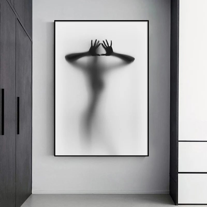 Черно-белая абстрактная женщина поцелуй постер Скандинавская настенная Картина