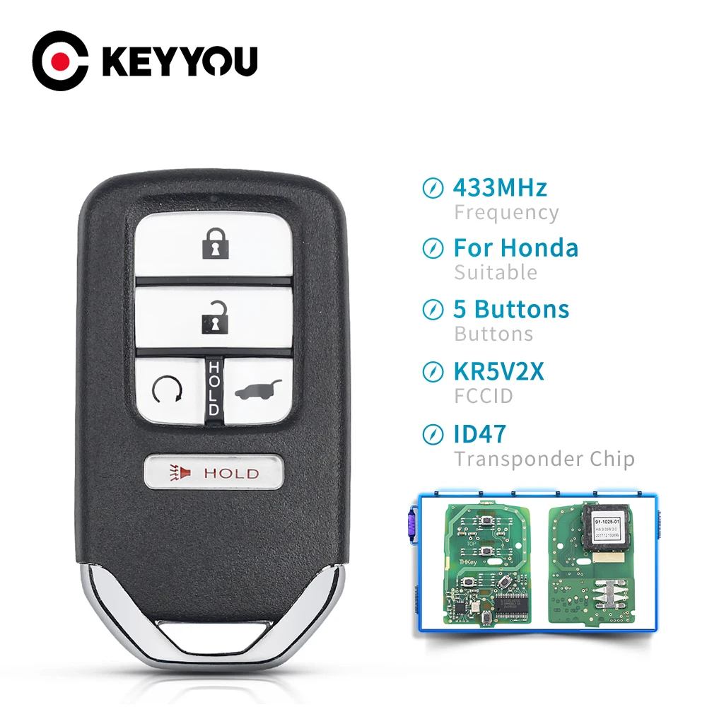 Дистанционный ключ KEYYOU для автомобиля умный БЕСКЛЮЧЕВОЙ Брелок Honda Piot CR V Civic 2016 2017