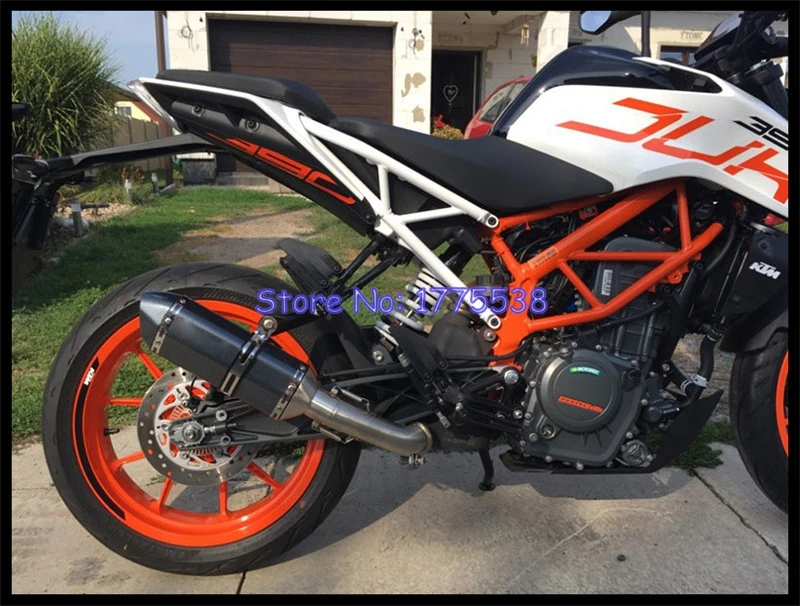 Мотоцикл выхлопной трубы ссылку для KTM Duke 125/250/390 KTM RC125/390- углерода Цвет мото глушитель выхлопных газов