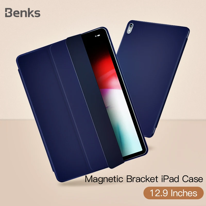 

Benks For iPad Pro 12.9 inch 2017 2018 Protective Cover Case Smart Wake-up/Sleep Full Screen PU Magnetic Pencil Slot Flip Shell