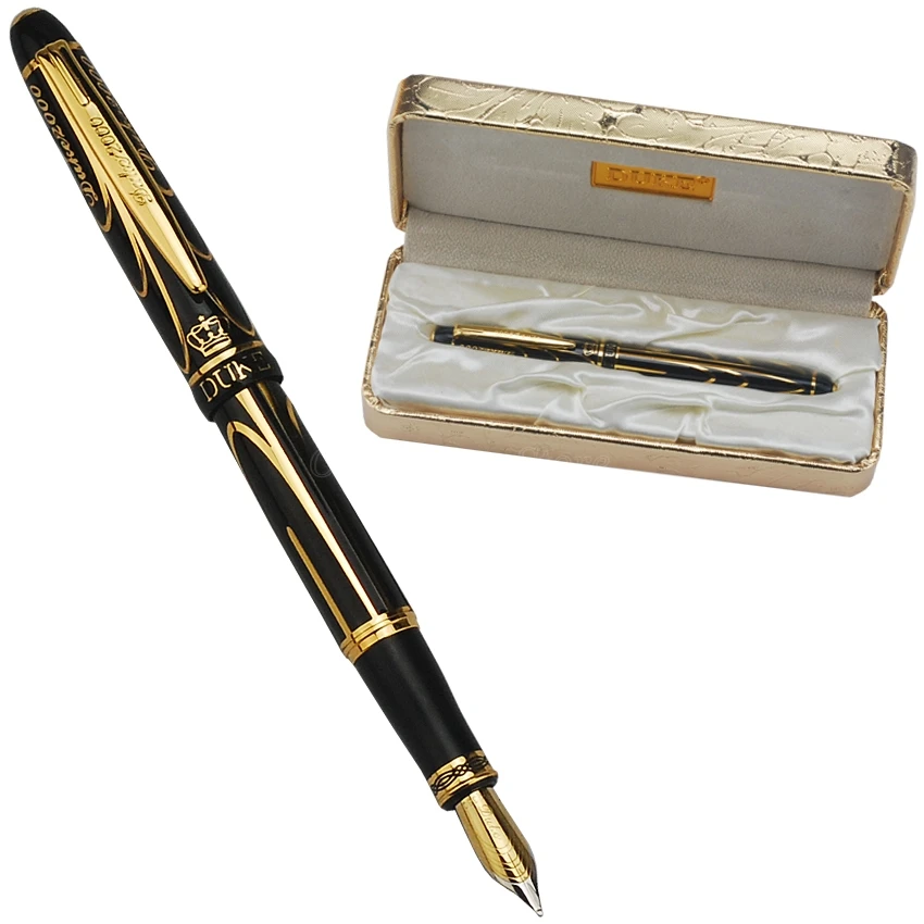 Duke Pioneer 14K/8K Gold Fountain Pen Fine Nib 0.5mm Professional Stationery Supplies Writing Tool Pen Gift