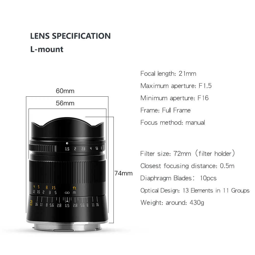 TTArtisan 21mm F1.5 Full Fame MF Camera Lens For Sony E Canon RF Nikon Z Mount Leica SIGMA L mount | Электроника