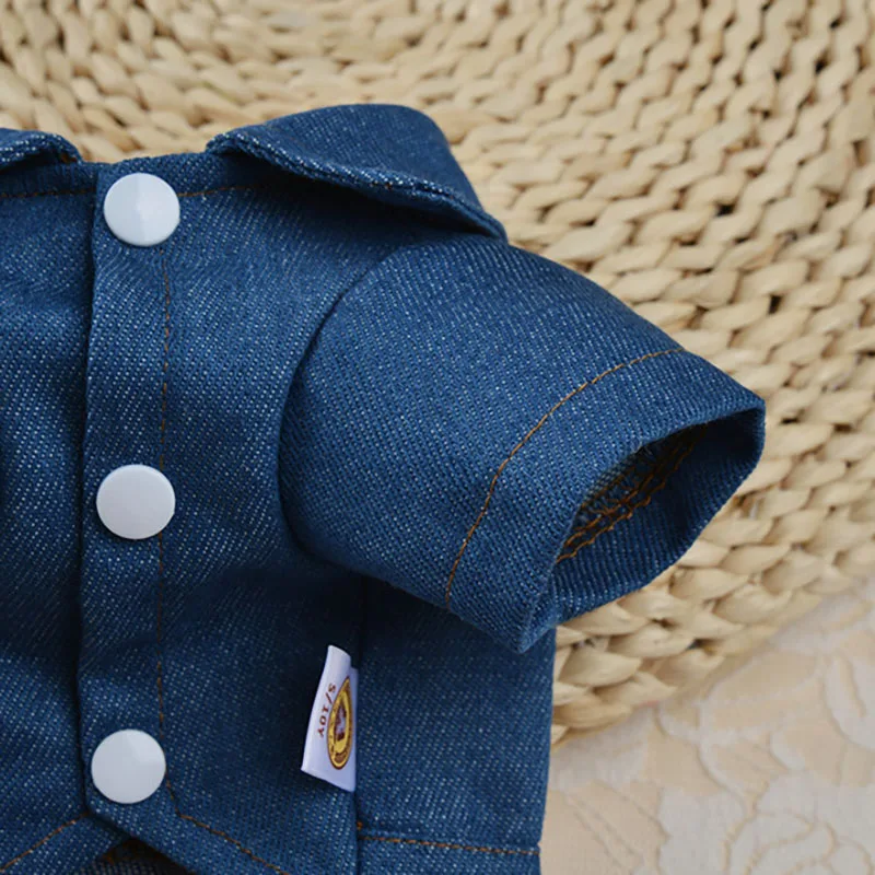 

2021 new Dog clothes for small dogs pet Clothing cats dress Puppy summer york fancy breeds Denim fluffy jeans cute and cool with