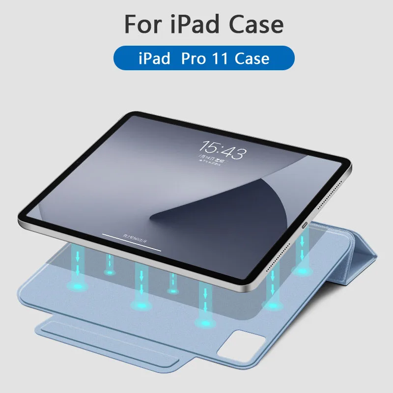 

Magnetic Protective Case for iPad pro 11, Solid Magnetic Protective Case Compatible with Apple Pen, Charging for iPad pro 11