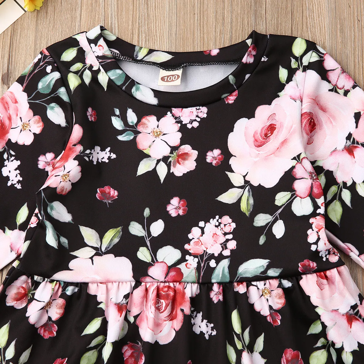 Малыш Платья для маленьких девочек платье с длинным рукавом красным платьем