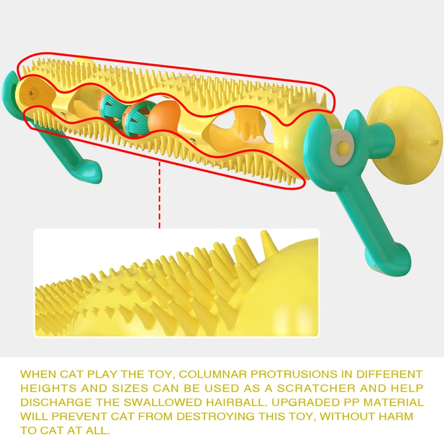 

Cat Toys Interactive Track Ball Toy Catnip Balls Glass Window Suction Cup Massage Plastic Toy Game Intelligence Sucker Cat Funny