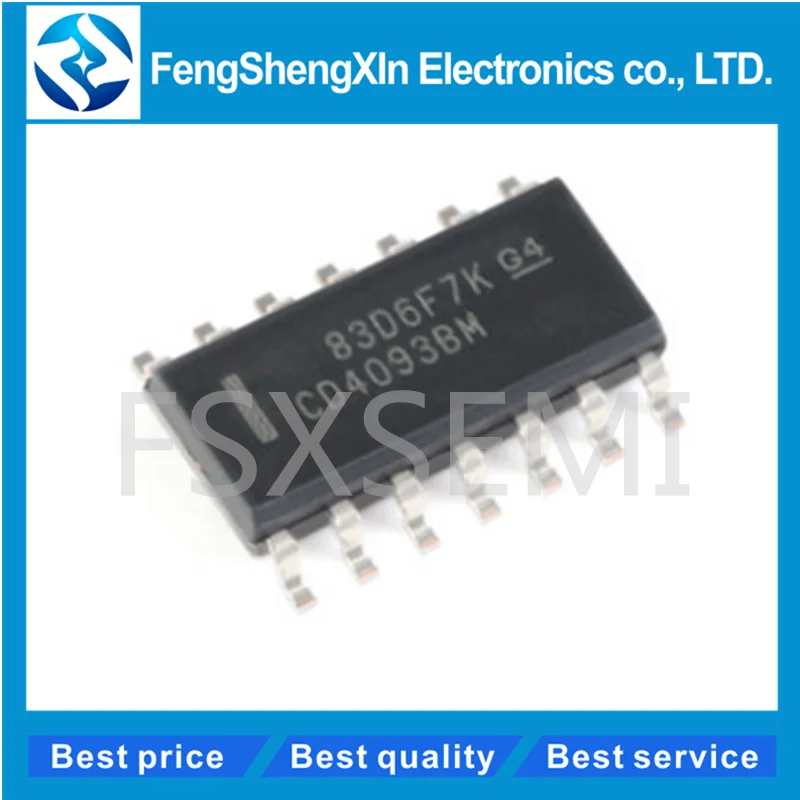 10pcs/lot HEF4093BT CD4093BM HCF4093 SOP-14 Quadruple 2-input NAND Schmitt trigger IC