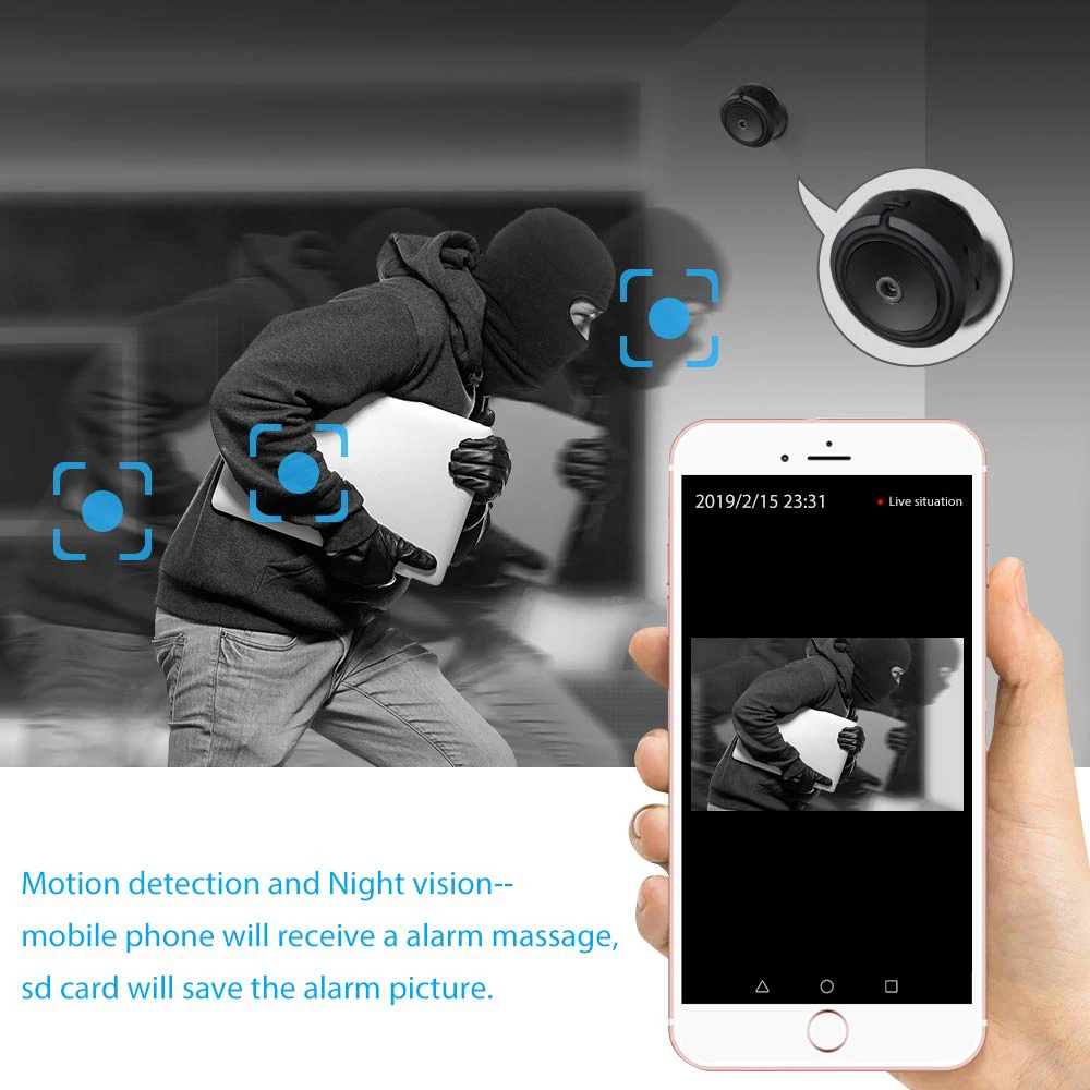 Мини Full HD 1080P беспроводная Wi-Fi домашняя камера безопасности с дистанционным управлением, микро камера для спорта, DVR DV, обнаружение движения, маленькая камера P2P IP/