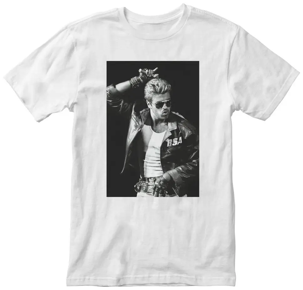 Мужская белая футболка с изображением Джорджа Майкла БСА Новинка! S M L XL 2XL 3XL