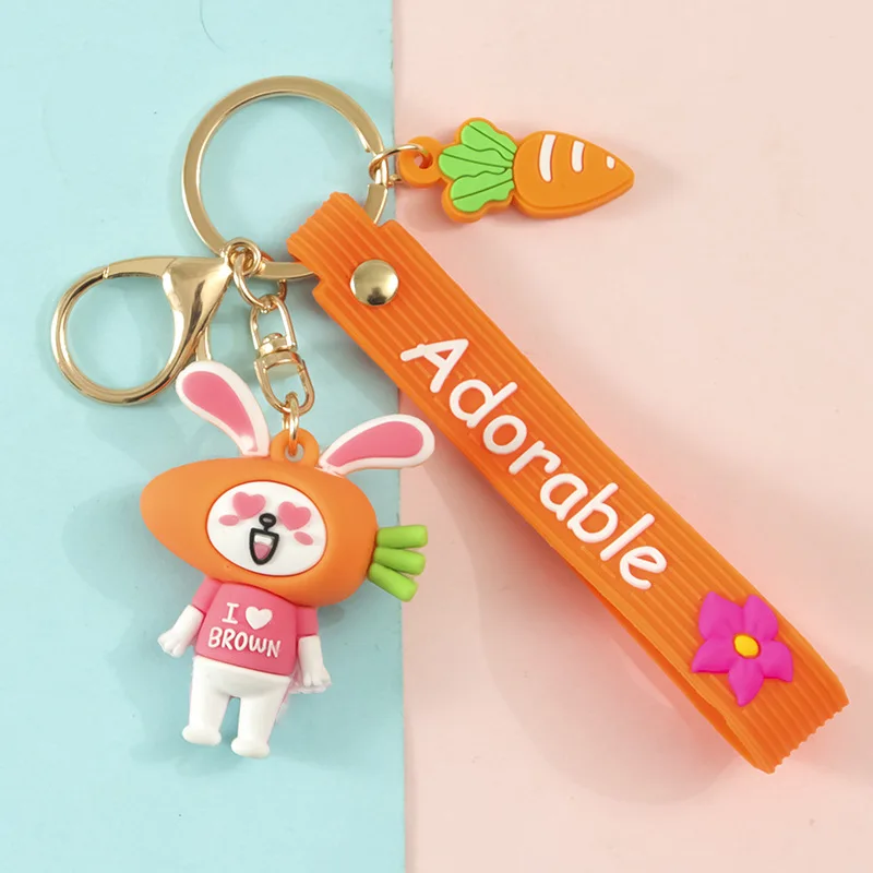 

Cartoon Anime Stereoscopic Dinosaur Keychain Silicone Vegetable Cute Doll Girl Toy Bag Car Pendant Gift Key Ring Accessories