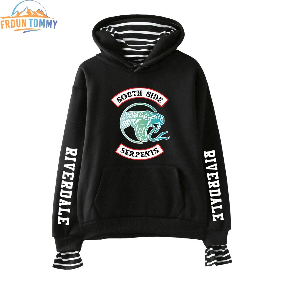 Kpop новый стиль принт ривердейла имитация двух хлопковых толстовок модные