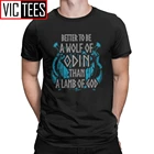 Мужская хлопковая футболка с изображением волка Одина, футболка с викингом