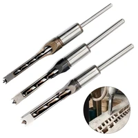 6 489 512 7mm 4pcs woodworking tools set twist square hole drill bits auger mortising chisel extended saw for diy furniture