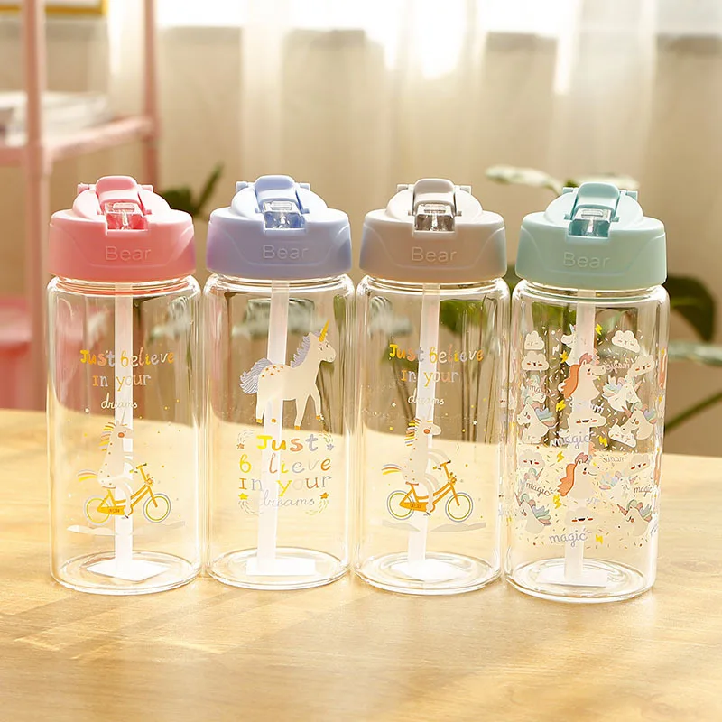 Единорог соломенная стеклянная Женская Студенческая портативная герметичная