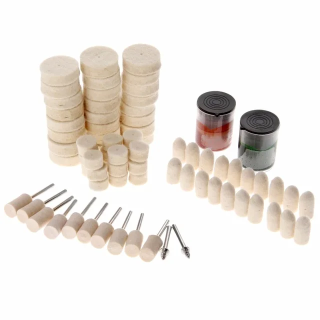 

76Pcs/set Soft Felt Buffing Burr Polishing Wheels Brushes Kits for Metal Rotary Tools Promotion Dremel Accessories Polishing Pad