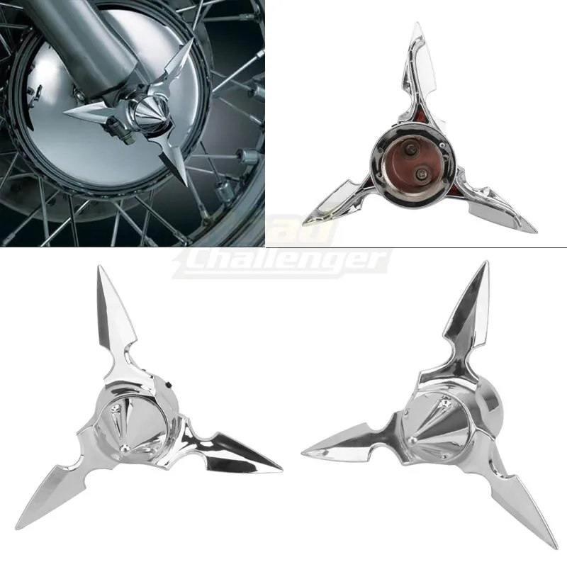 Хром Черный череп закрученное лезвие спиннинг передняя ось крышка гайка Чехол