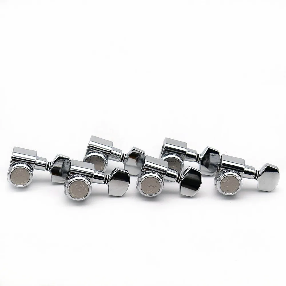 1set 6R Guitar Tuning pegs Locking Tuners 1:16 String Sealed Tuning Key Pegs Machine Heads Sliver with Logo
