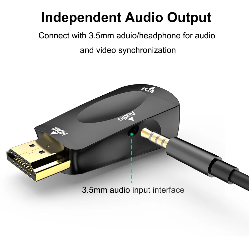 Переходник HDMI в VGA кабель преобразователь штырь гнездо с поддержкой HD 1080P адаптер