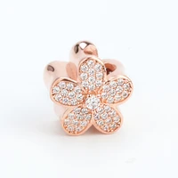 bewill authentic 925 sterling silver dazzling daisy sakura beads fit original bracelet pendant diy jewelry charms gift