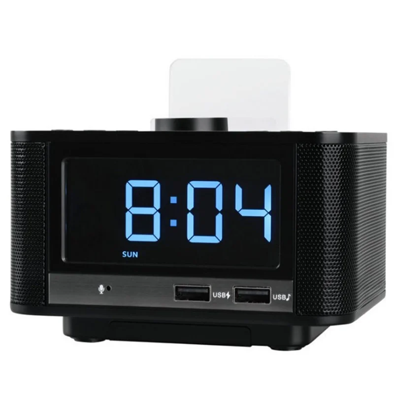 Bluetooth speaker 4.2 and FM radio control wireless alarm clock bass direct charging through USB MP3 player TF |