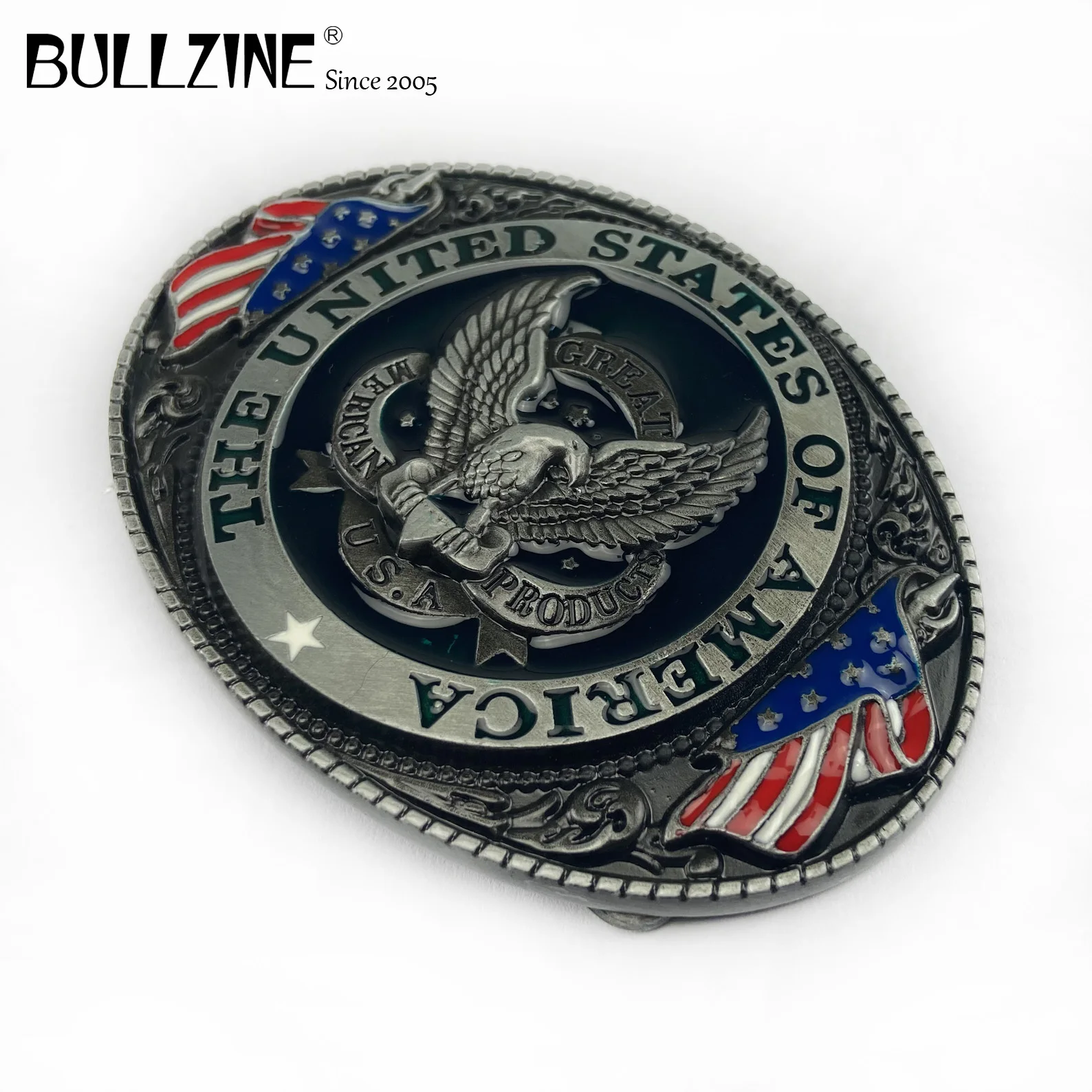 Bullzine цинковый сплав отличные американские продукты пряжка для ремня Оловянная