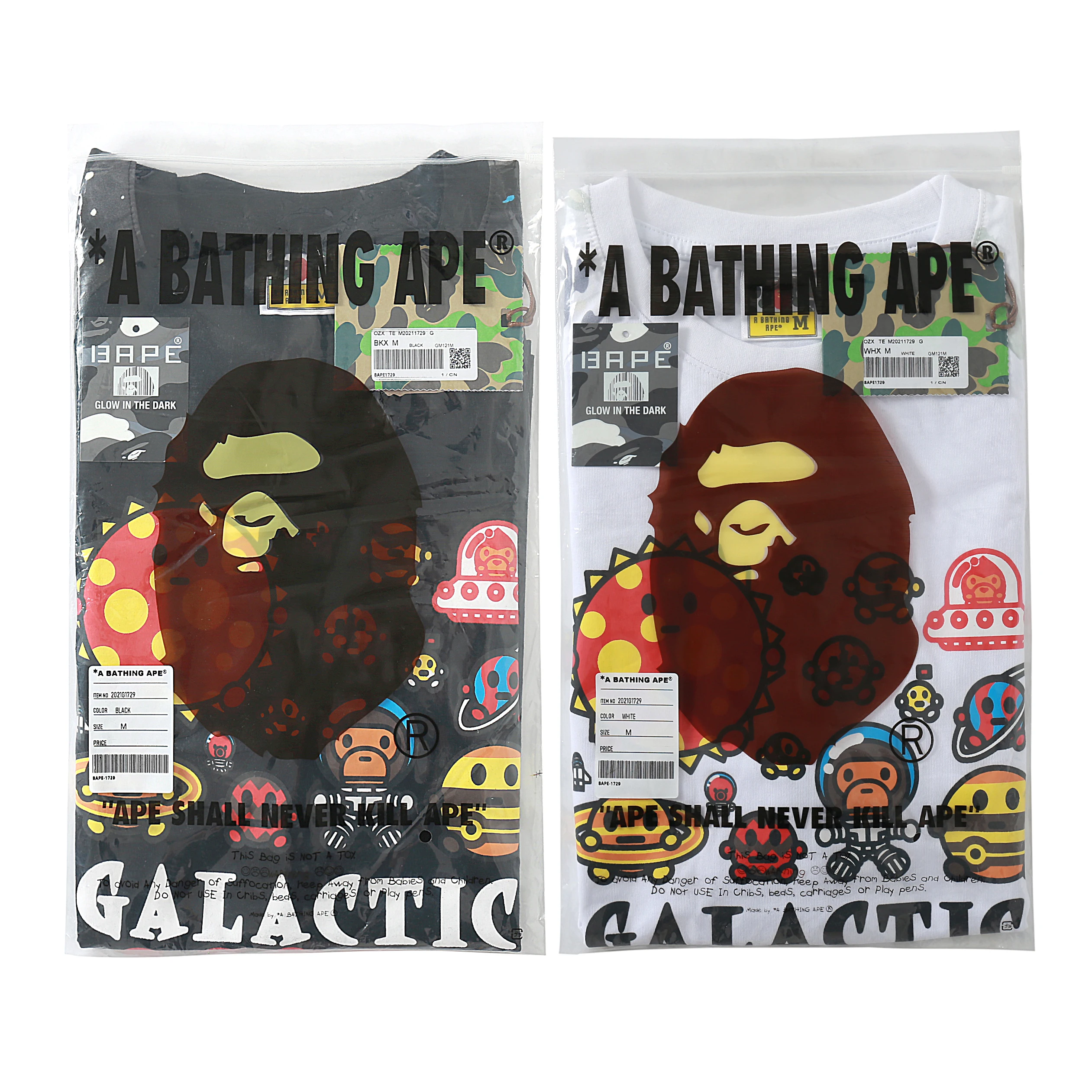 

Luminous Starry Sky Short Sleeve Black&White M-3XL