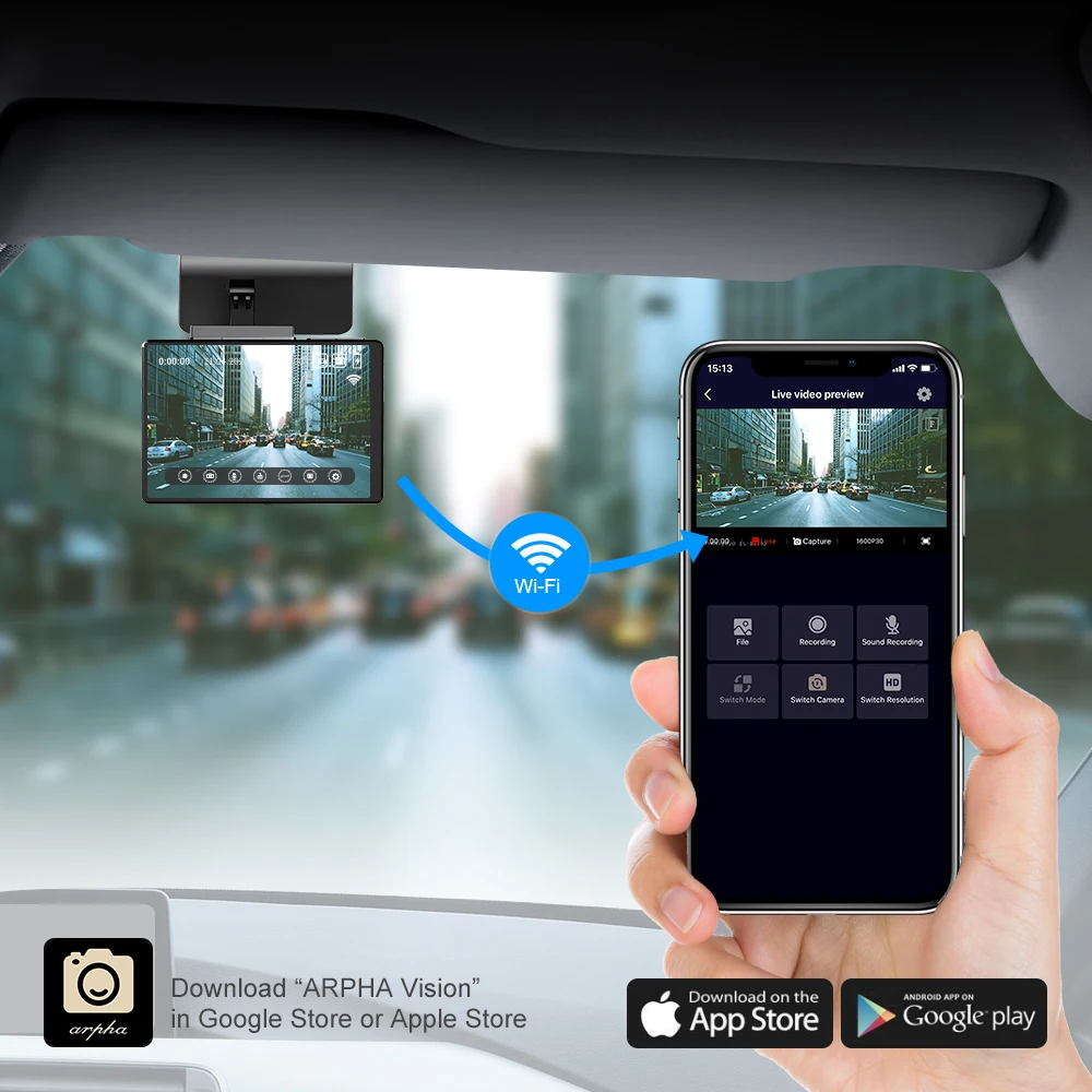 Arpha DVR W02 HD 1080P OLED сенсорный экран Автомобильная камера ночного видения 3 &quot150