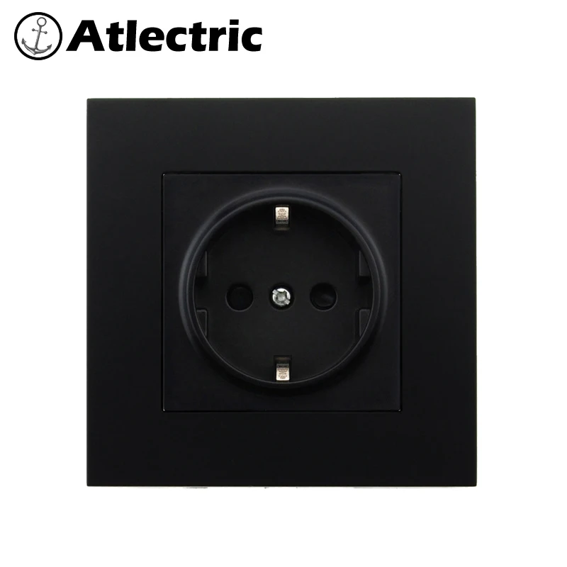 Atlectric пластиковая панель розетка ЕС FR стандартная настенная розетка Usb 86 мм* 86 мм вилка электрическая розетка Франция Enchufe