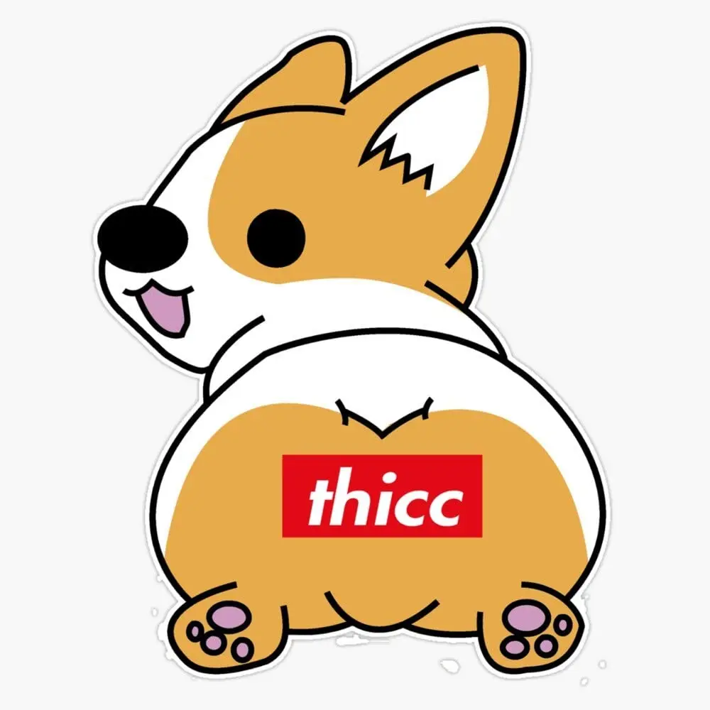 

Thicc Corgi Butt Sticker Vinyl Waterproof Sticker Decal Car Laptop Wall Window Bumper Sticker Bodywork Windshield Suv Decoration