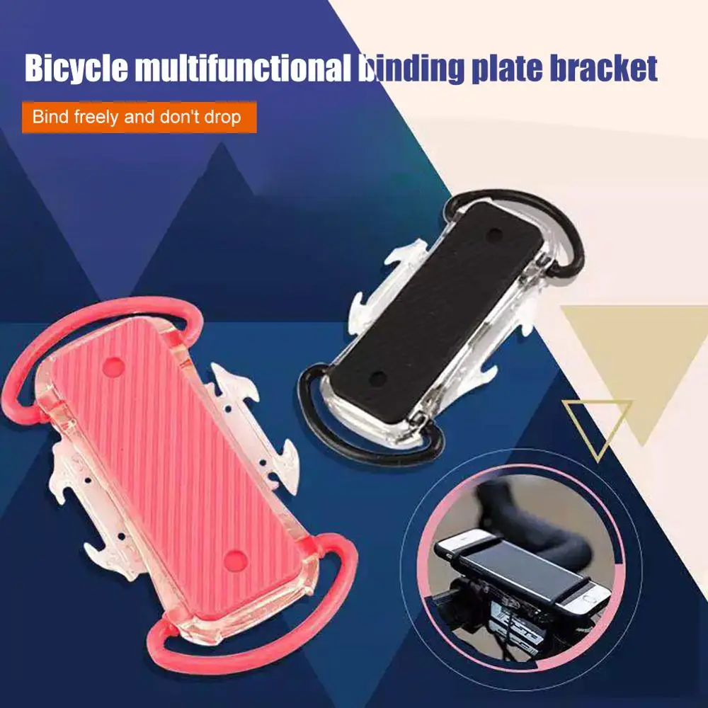 

Multi-Funtion Bike Phone Holder with 3 Rubber Bands Bicycle Water Bottle Holder MTB Binding Plate Bracket Cycling Accessories