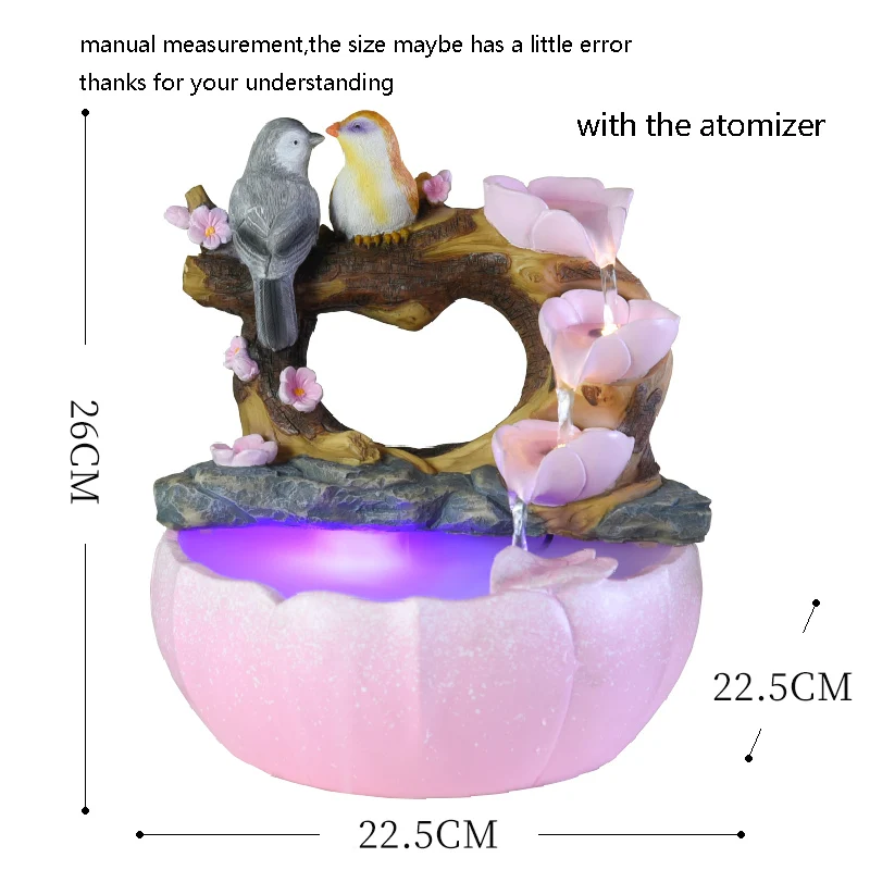 110 В/220 В современный свадебный подарок смоляная Цветочная птица водный фонтан