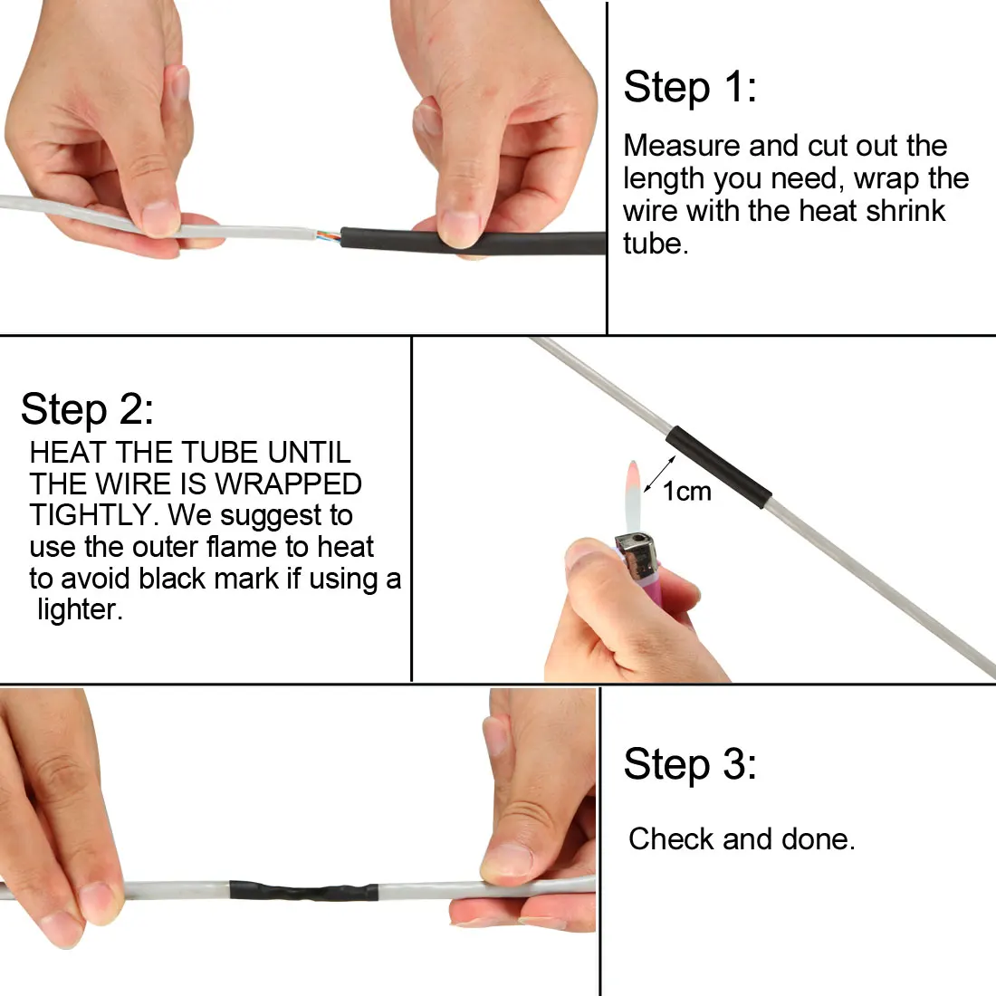 Uxcell термоусадочная трубка 2:1 электрическая Изоляционная провод кабель трубки