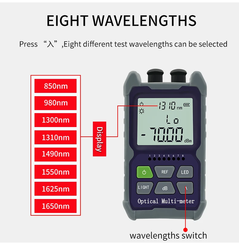 

YOUYSI Mini 4 in 1 Optical Power Meter Visual Fault Locator Network Cable Test optical fiber tester 5km / 15km / 30KM VFL