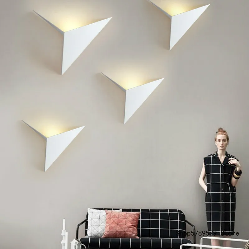 

Nordic Minimalism Wall Lamp Led Aisle Triangular Wall Light Shaped Bedroom Living Room Study Hotel Indoorl ights lighting