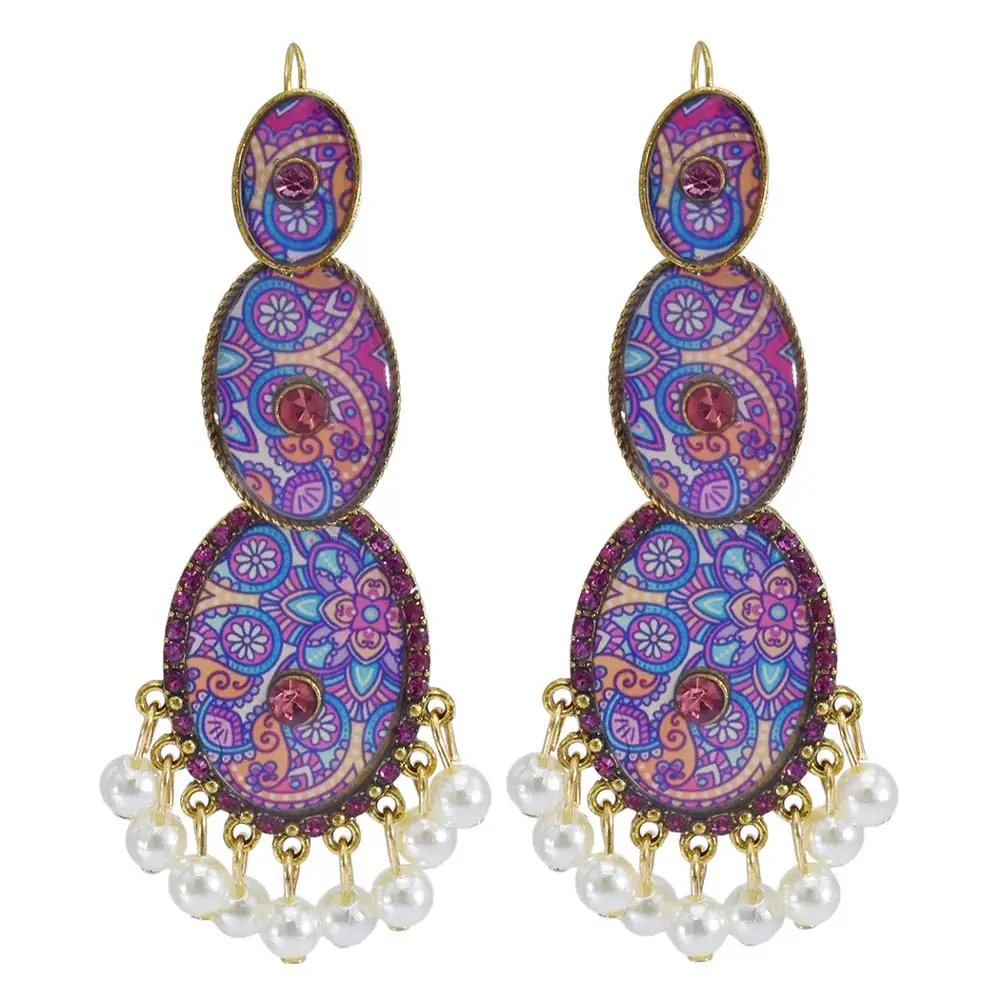 Новые женские длинные темпераментные тонкие цветные серьги в богемном