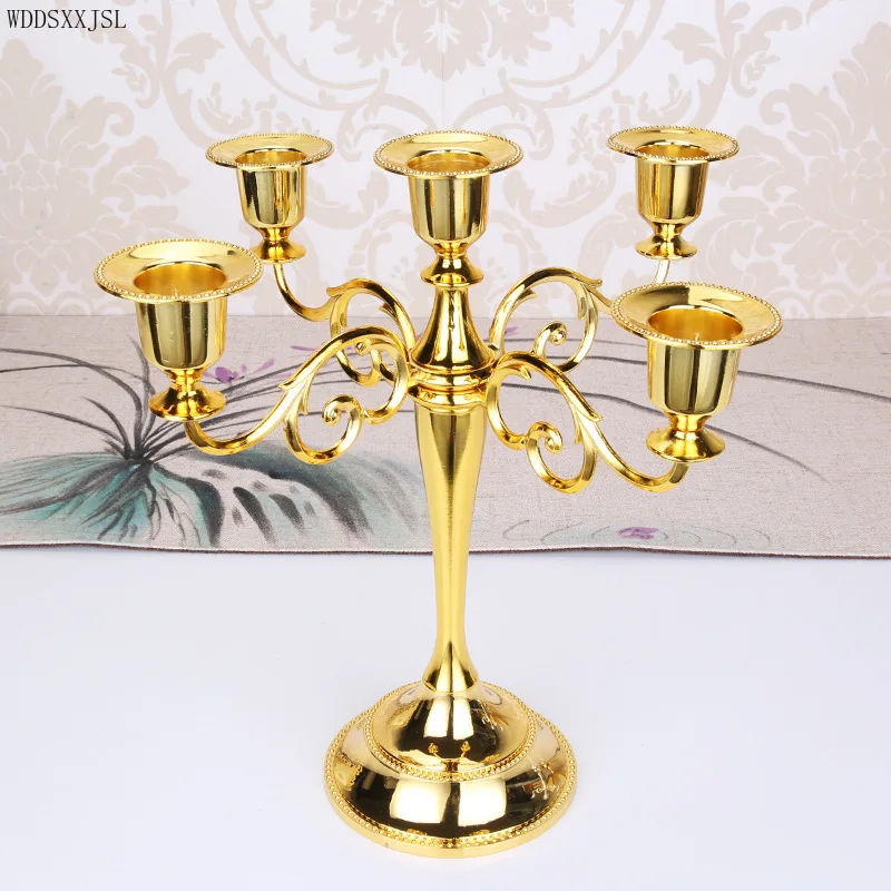 

WDDSXXJSL European-style retro candlestick three-head five-head candlestick ornaments metal crafts wedding props home decoration