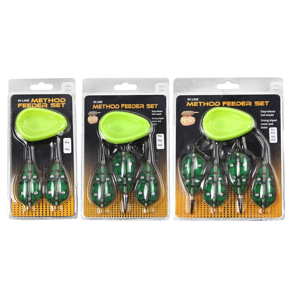 

2/3/4pcs Fishing Lure Feeder Holder Cage Bait Thrower for Carp Fishing Nest Device with Mold Outdoor Fish Tool Equipment