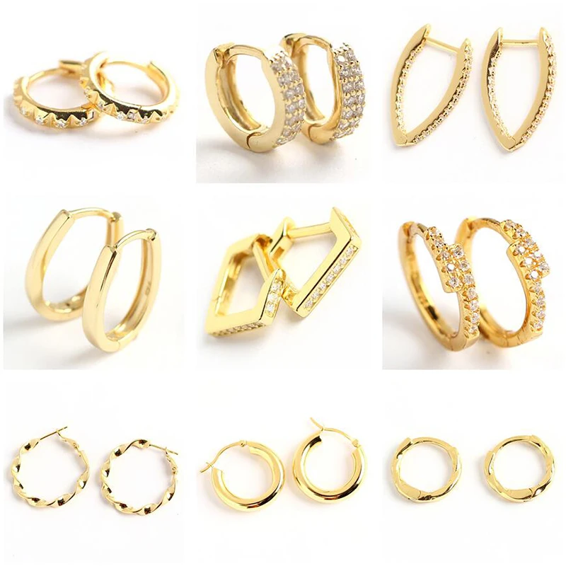 

Серьги-кольца женские из серебра 925 пробы, с фианитами