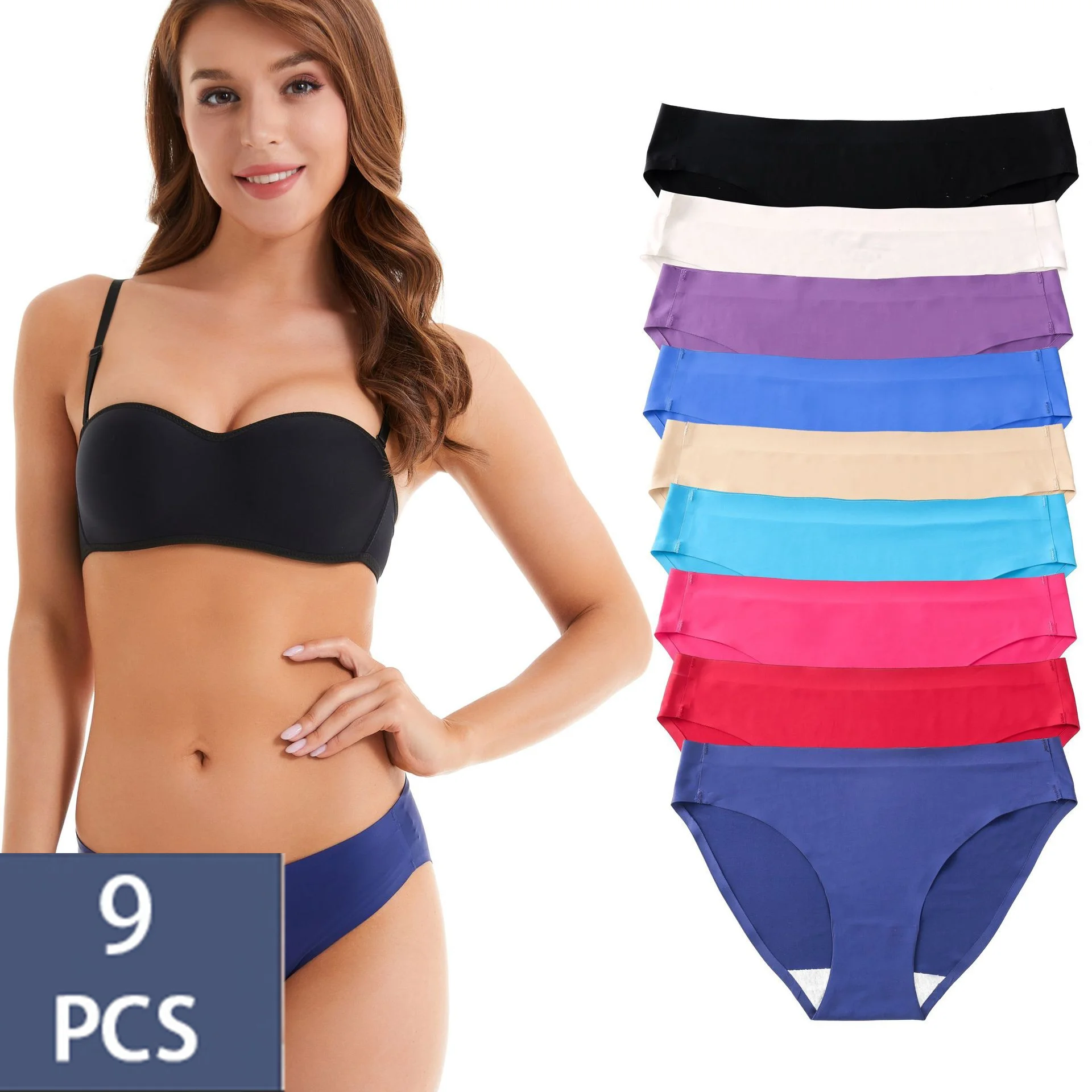

Женские трусики 11 шт./компл., хлопковое нижнее белье, однотонные трусики для девушек, Мягкие Бесшовные трусики с низкой посадкой, женские тру...