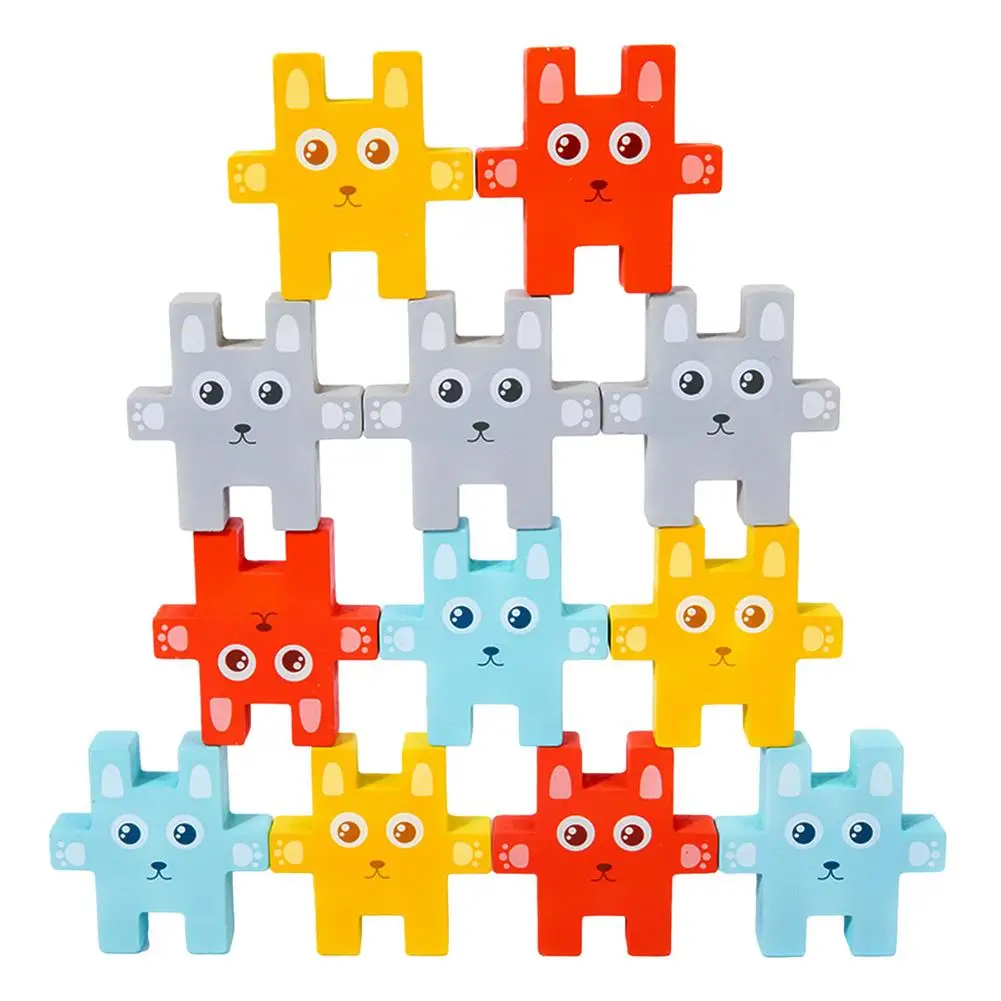 

Cute Bunny Pile Up Toys Children's Educational Color Recognition Hand-eye Balance Stacking Toys Parent-child Interactive Toys