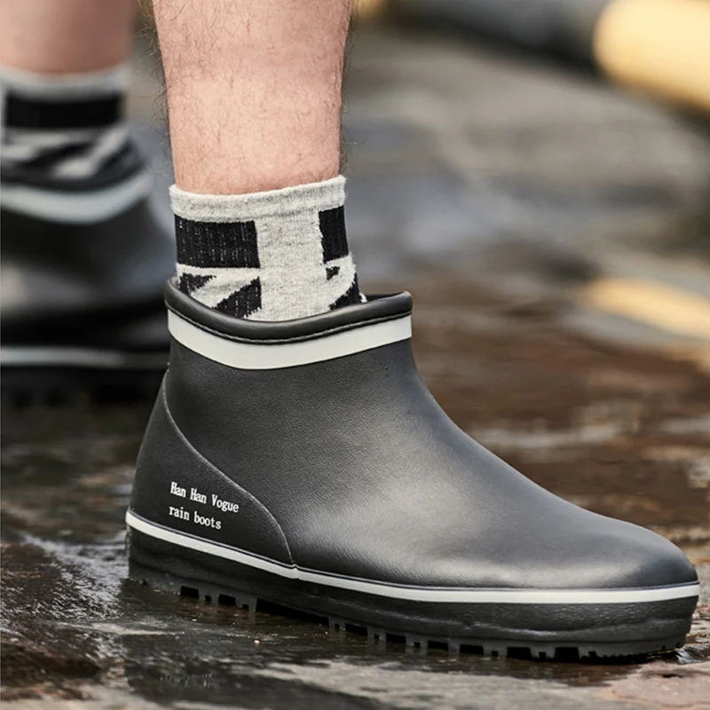 Ботильоны мужские резиновые повседневная непромокаемая обувь для мальчиков