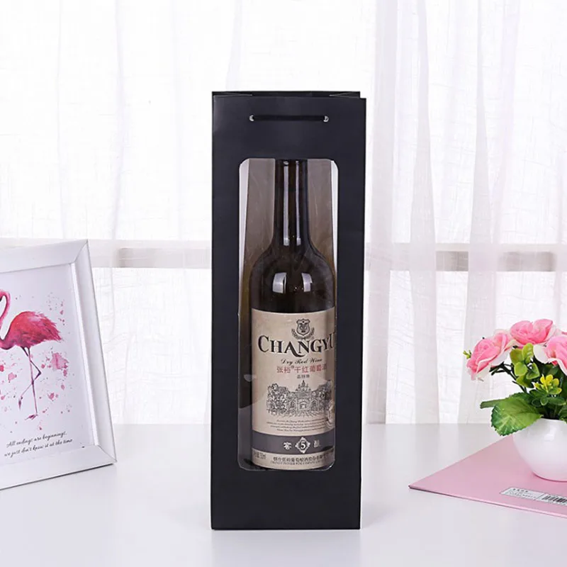 

10pcs Plain Paperboard Flower Gift Bags Kraft Paper Wine Bag Packaging for Guests Christmas Wine Bag Drop Shopping