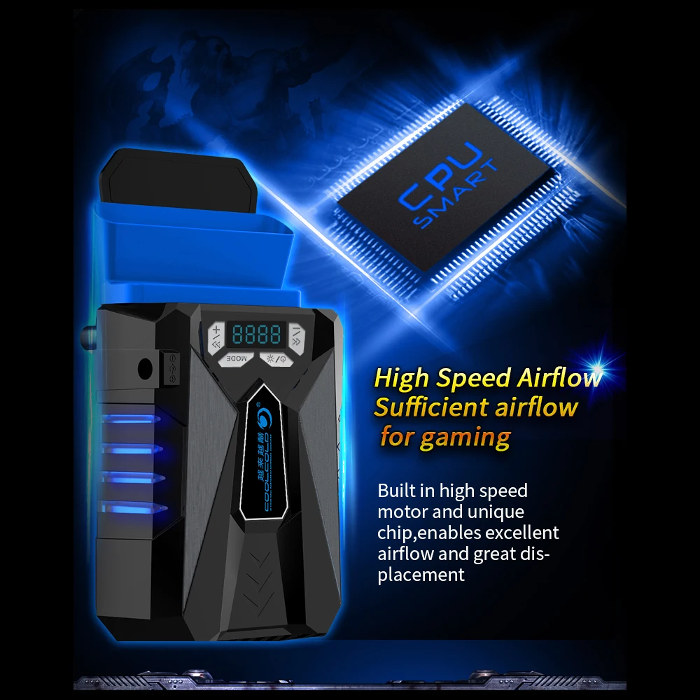 Вентилятор охлаждения COOLCOLD K29 для ноутбука портативный кулер компьютера с умным
