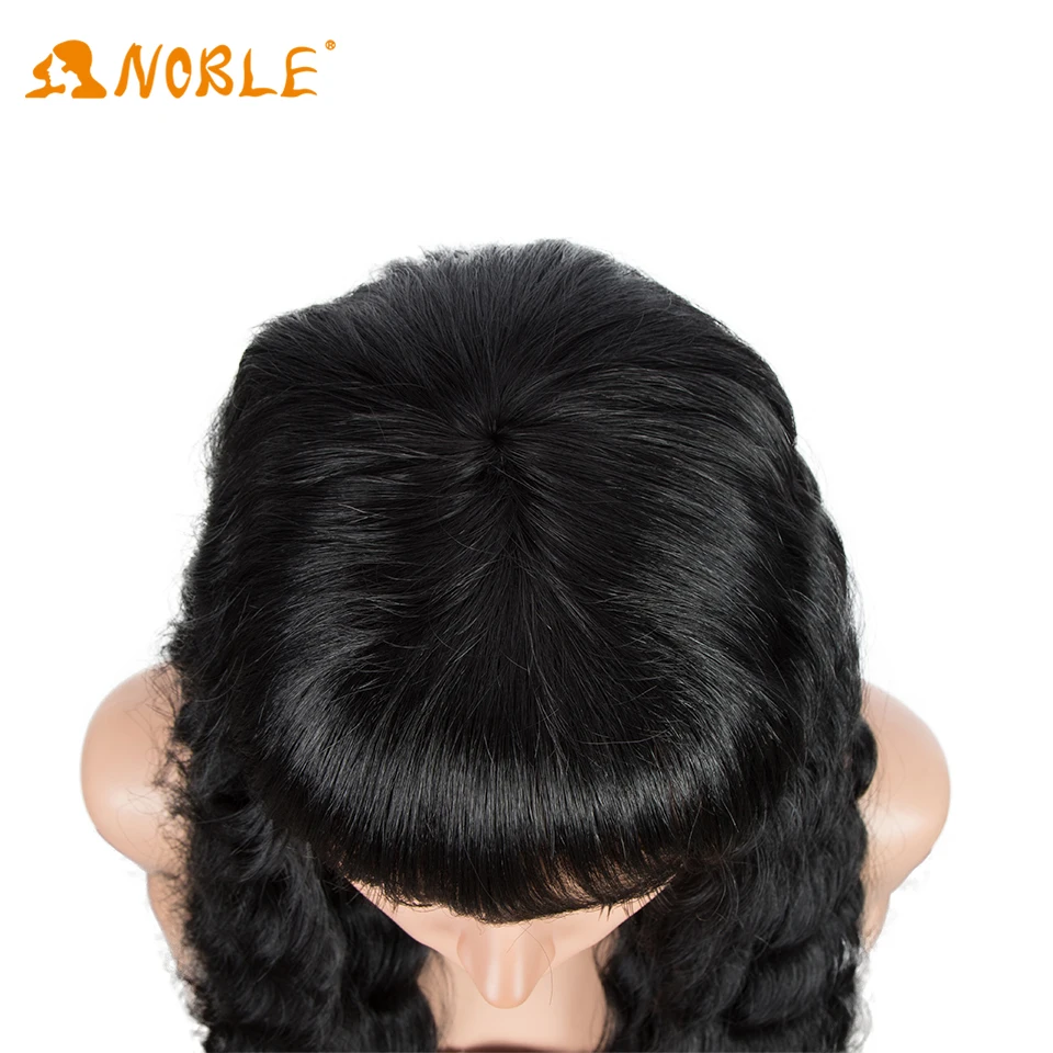 Noble girl Synthetic Wig With Bangs 30inch Long Deep Wave Ombre Synthetic Wigs For Women Heat Resistant Fiber Cosplay Party Wigs