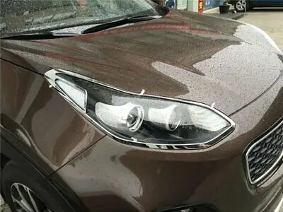 

2 шт., хромированные накладки на передние фары из АБС-пластика для Kia Sportage 2017-2018