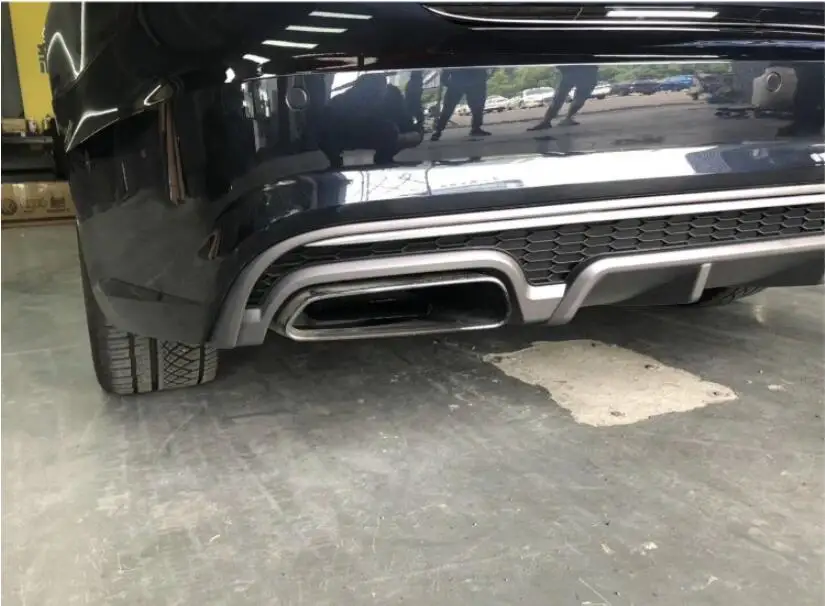 A6 Avant ABS Автомобильный задний бампер для губ спойлер, диффузор для задней губы с выхлопными наконечниками для Audi A6 S6(A6 Avant) C7.5