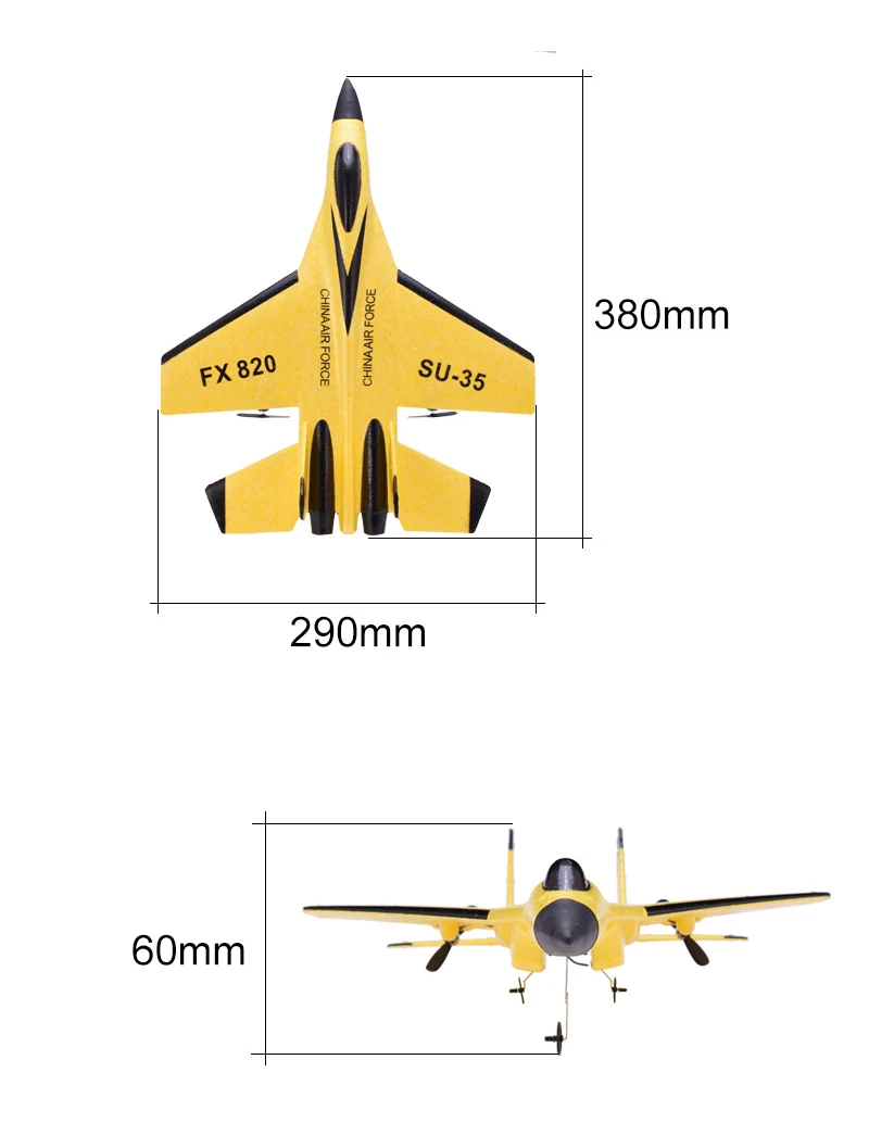 FX FX-820 RC самолет 2 4G 2CH пульт дистанционного управления фиксированное крыло SU-35