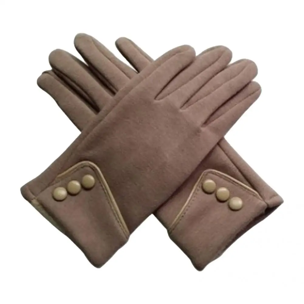 

1 Pair Finger Gloves Stylish Windproof Pure Color Gloves Lady Gloves
