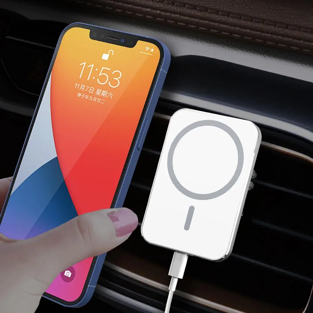 15W Magnetic Adsorption Phone Car Holder Mag Charger Safe Magnet Fast Wireless Charging Mount in For iPhone 13 Pro 12Pro Max | Мобильные